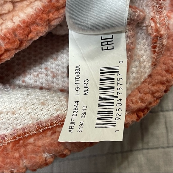 Roxy Quarter-zip Striped Fleece Sweatshirt In Canyon Clay Stripe Size Large - Picture 11 of 12